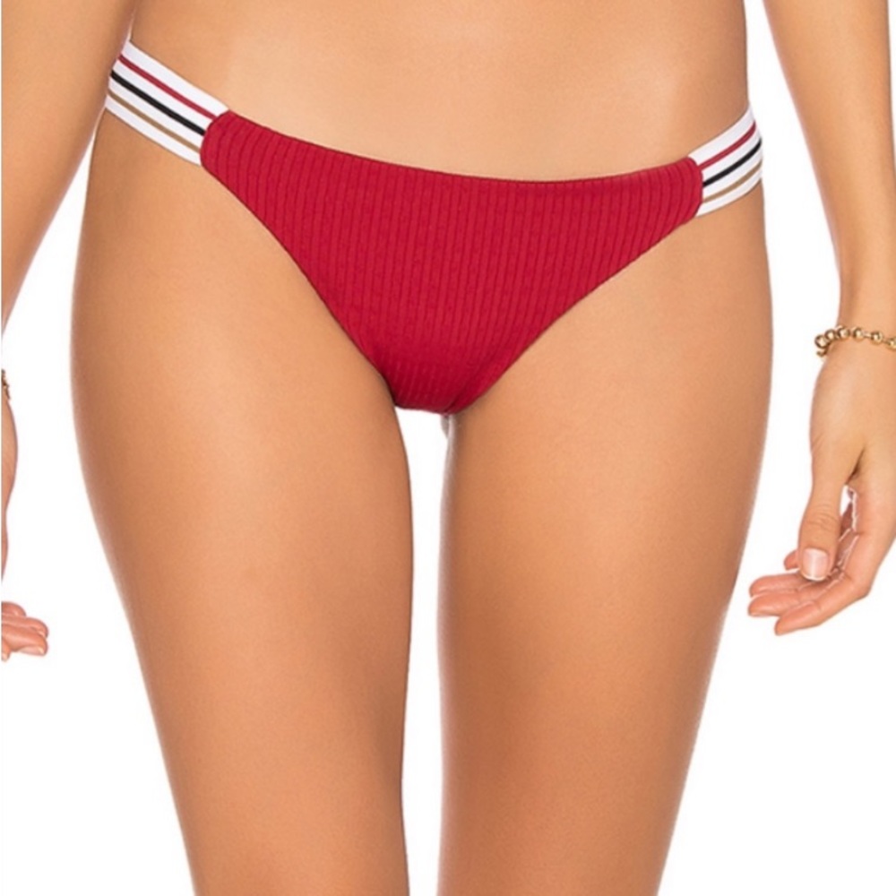 TAVIK Ribbed Bikini Bottom Red XS